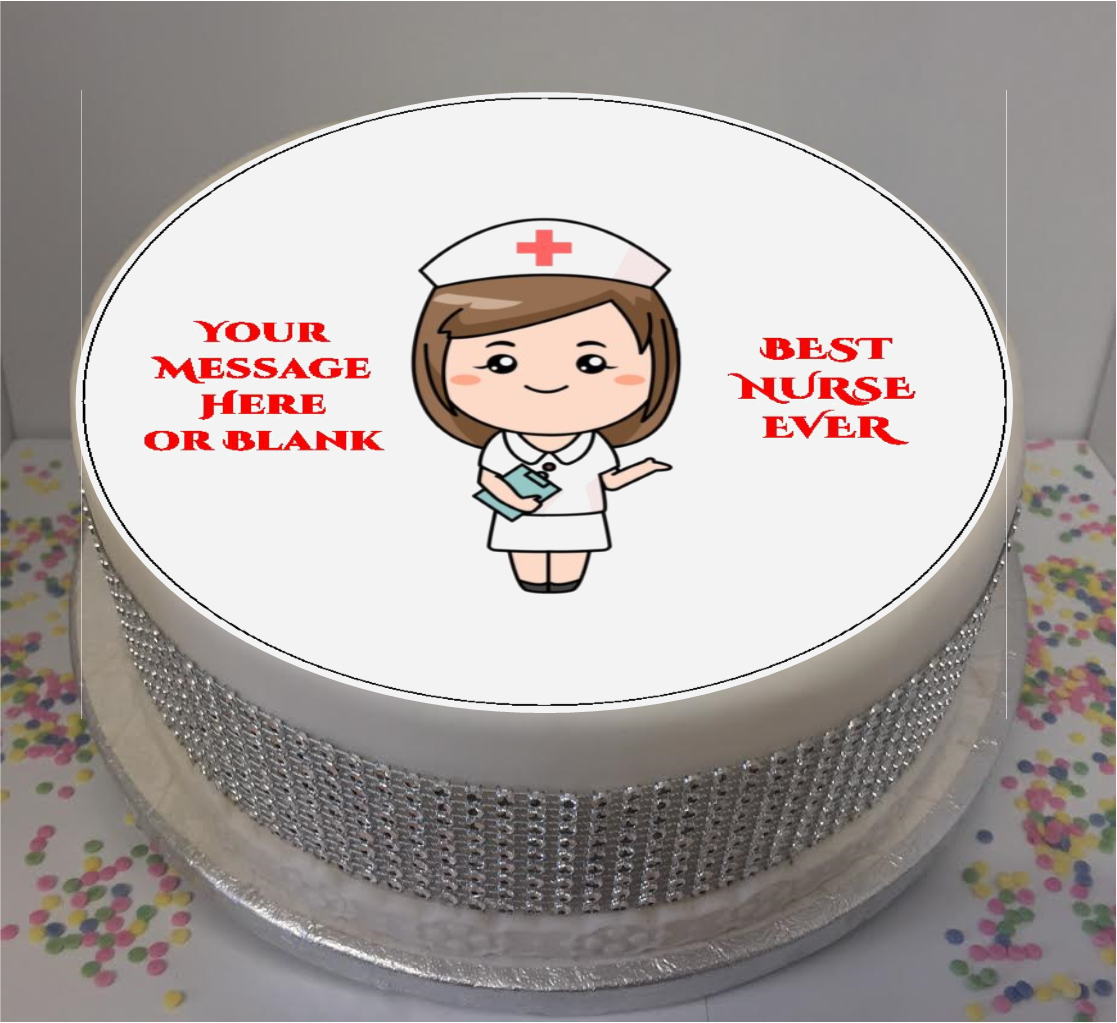 Personalised Best Nurse Ever 8" Icing Sheet Cake Topper