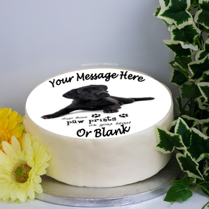 Personalised Black Labrador Scene 8" Icing Sheet Cake Topper
