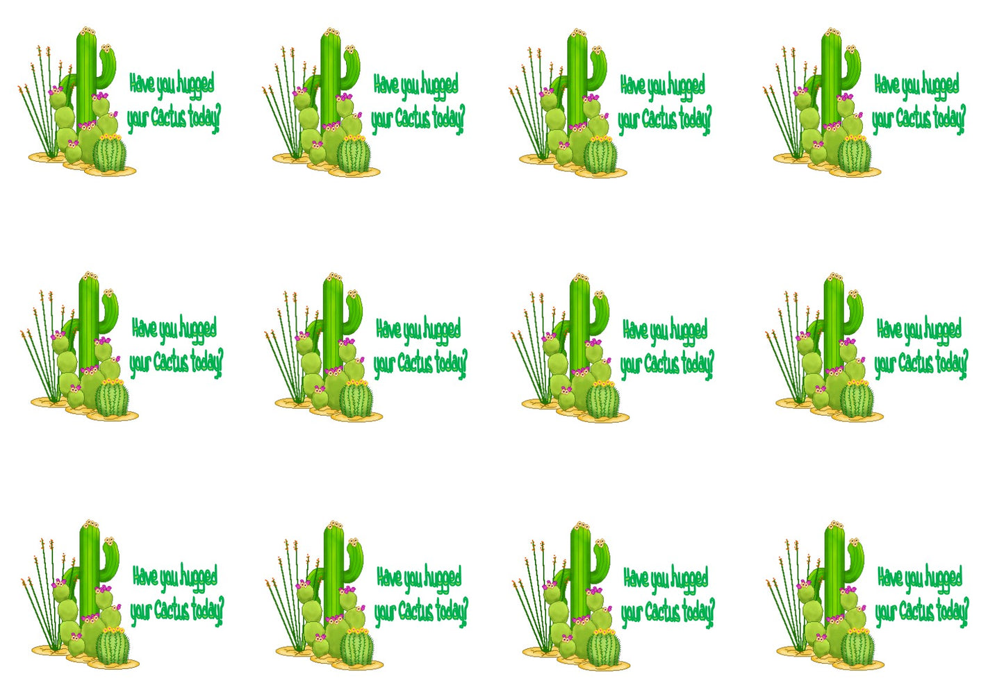 Have You Hugged Your Cactus? Edible Icing Cake Ribbon