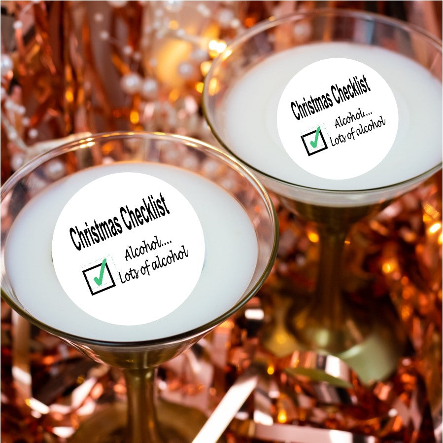 Christmas Checklist Christmas Drinks Toppers 2" / 5 cm (Pack of 12)