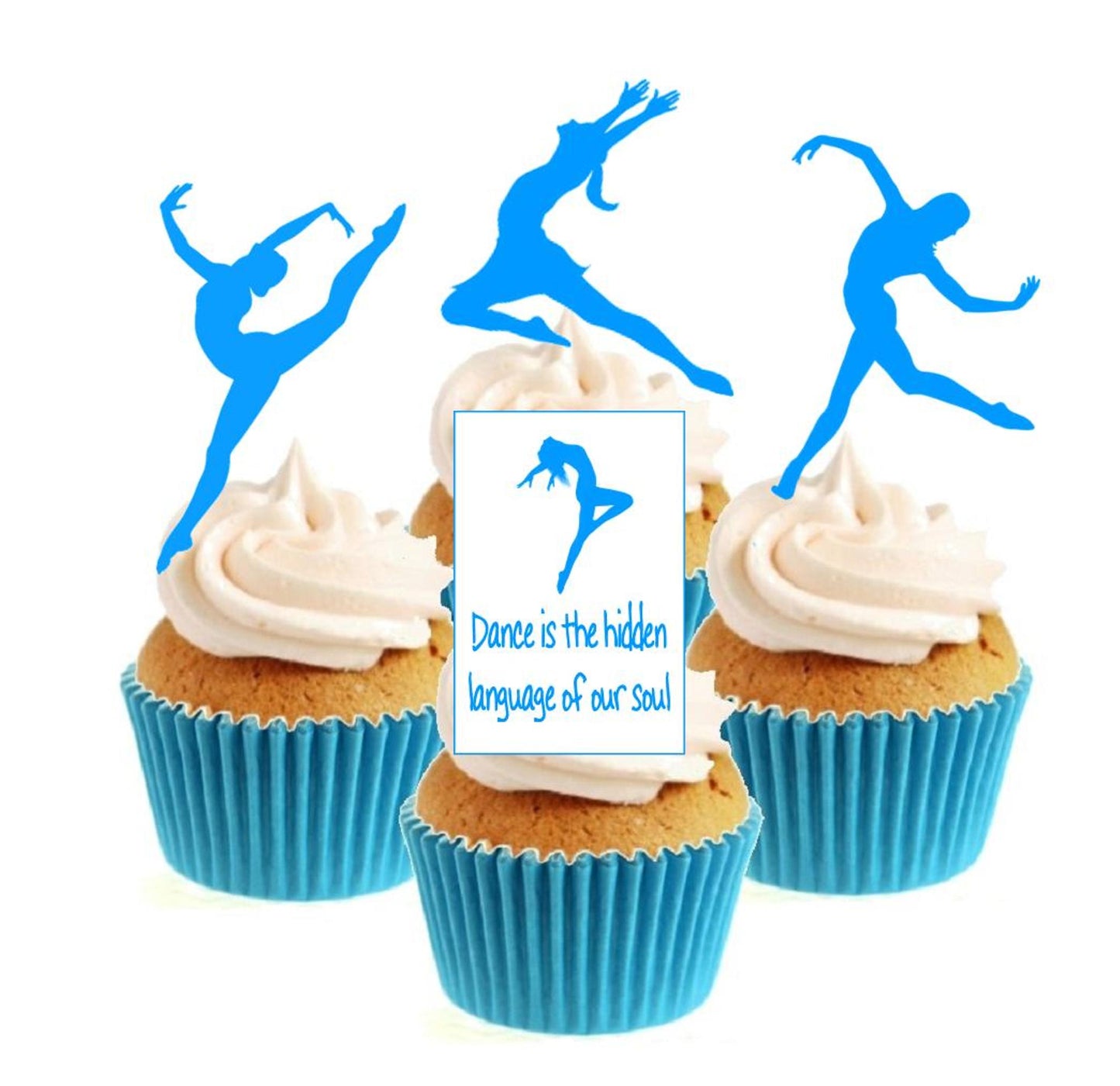 Contemporary Lyrical Collection Stand Up Cake Toppers (12 pack)  Pack contains 12 images ~ 3 of each image ~ printed onto premium wafer card