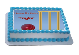 Personalised Cricket Scene A4 Icing Sheet Topper