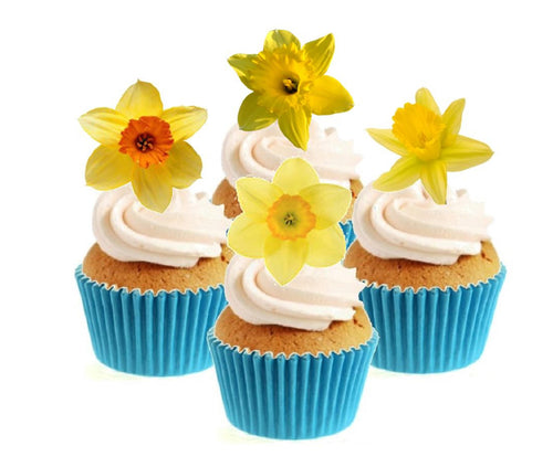 Daffodil Collection Stand Up Cake Toppers (12 pack)  Pack contains 12 images - 3 of each image - printed onto premium wafer card