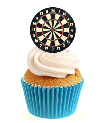 Dart Board Stand Up Cake Toppers (12 pack)  Pack contains 12 images printed onto premium wafer card