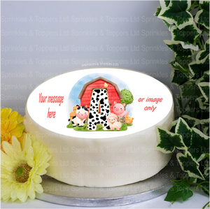 Alphabet Farmyard Animals (any letter) 8" Icing Sheet Cake Topper