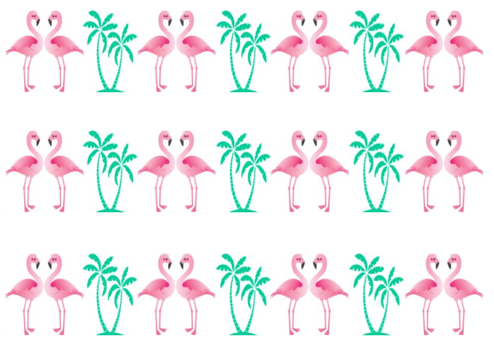 FLAMINGO & PALM TREES  EDIBLE ICING CAKE RIBBON / SIDE STRIPS   Use instead of traditional ribbon to decorate the sides of your cakes  Edible fondant icing, perfect for that special occasion