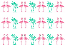 Load image into Gallery viewer, FLAMINGO &amp; PALM TREES  EDIBLE ICING CAKE RIBBON / SIDE STRIPS   Use instead of traditional ribbon to decorate the sides of your cakes  Edible fondant icing, perfect for that special occasion