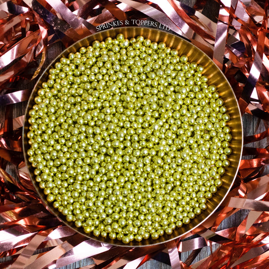 Gold Metallic 4mm Pearls Vegan