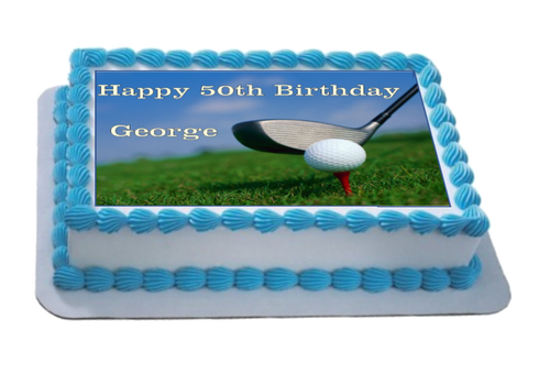 Personalised Golf Scene A4 Icing Sheet Topper