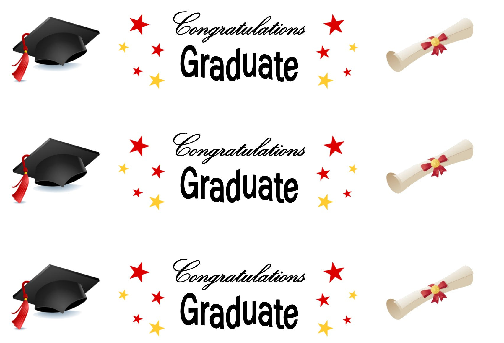 CONGRATULATIONS GRADUATE EDIBLE ICING CAKE RIBBON / SIDE STRIPS   Use instead of traditional ribbon to decorate the sides of your cakes  Edible fondant icing, perfect for that special occasion