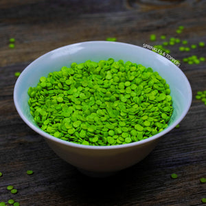 4mm Green Glimmer Confetti Cupcake / Cake Decoration Sprinkles (100g)  Edible confetti with a lovely shiny finish  Perfect to top any cupcake, large cake, ice cream, cookies, shakes and more...