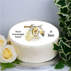 Personalised Honeycomb Bee 8" Icing Sheet Cake Topper