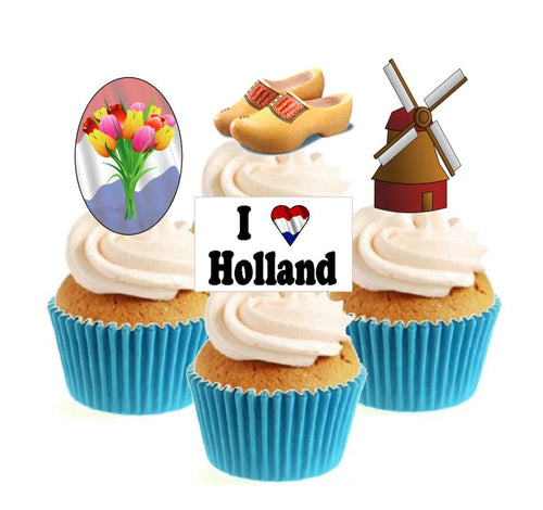 I Love Holland Collection Stand Up Cake Toppers (12 pack)