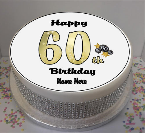 Personalised 60th Birthday Black / Gold 8