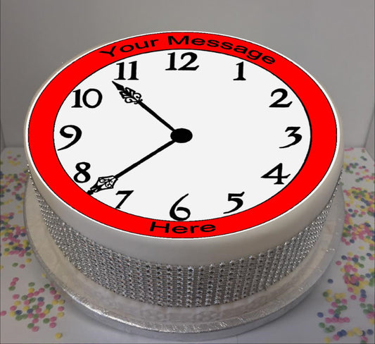 Personalised Clock Face 8" Icing Sheet Cake Topper