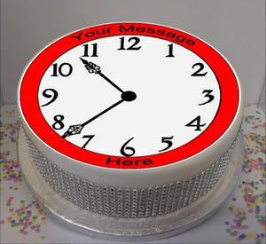 Personalised Clock Face 8" Icing Sheet Cake Topper