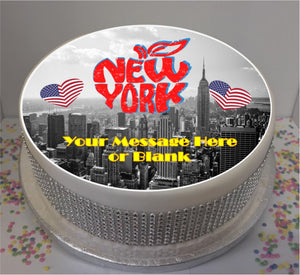 Personalised New York Scene 8" Icing Sheet Cake Topper