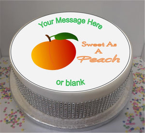 Personalised Sweet as a Peach Scene 8" Icing Sheet Cake Topper