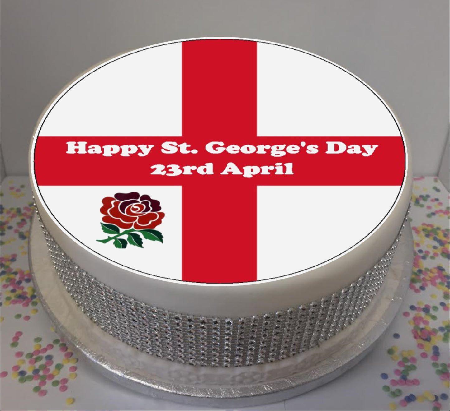 St George's Day 8" Icing Sheet Cake Topper