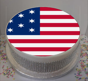 American Flag 8" Icing Sheet Cake Topper   Icing sheet cake toppers are a great way to personalise either a homemade or shop bought plain cake
