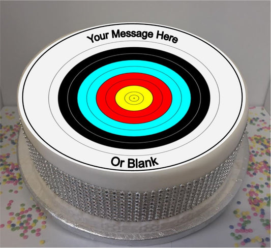 Personalised Archery Target 8" Icing Sheet Cake Topper