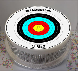 Personalised Archery Target 8" Icing Sheet Cake Topper