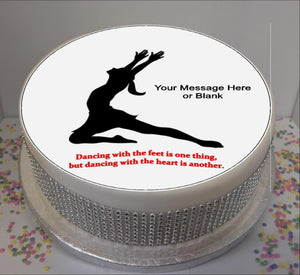 Personalised Dancer Silhouette & Quote 8" Icing Sheet Cake Topper