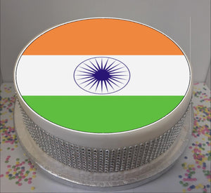 Flag of India 8" Icing Sheet Cake Topper   Icing sheet cake toppers are a great way to personalise either a homemade or shop bought plain cake  Easy Peel Icing Sheet - No Fuss - Ready to pop straight onto your cake (full instructions included)