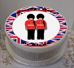 Personalised London Soldiers Scene 8" Icing Sheet Cake Topper