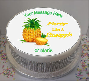 Personalised Party Like A Pineapple Scene 8" Icing Sheet Cake Topper