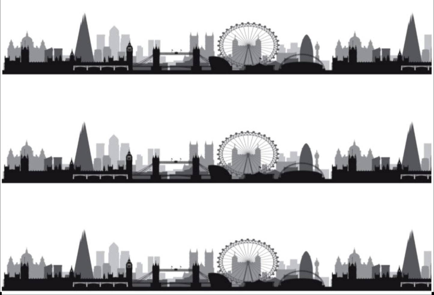 London Skyline Edible Icing Cake Ribbon