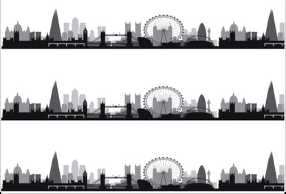 London Skyline Edible Icing Cake Ribbon