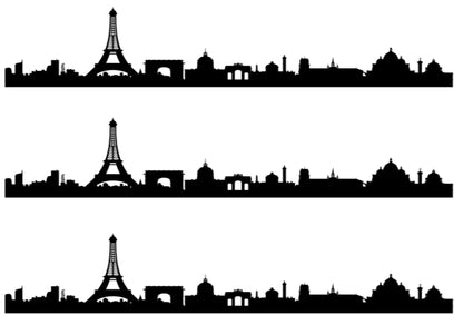 Paris Skyline Edible Icing Cake Ribbon