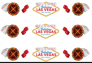 Vegas Casino Edible Icing Cake Ribbon / Side Strips