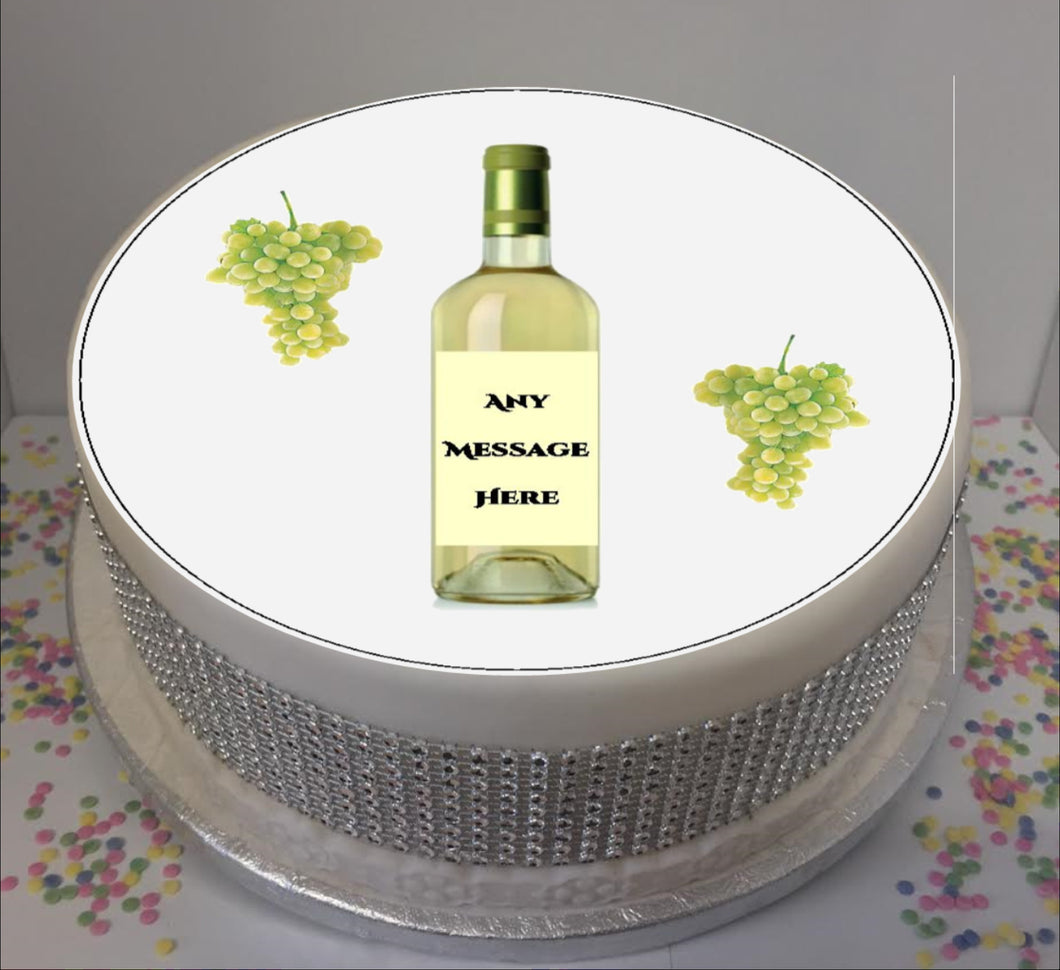 Personalised White Wine Bottle & Grapes 8
