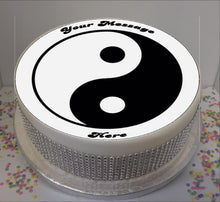 Load image into Gallery viewer, Personalised Ying &amp; Yang 8&quot; Icing Sheet Cake Topper