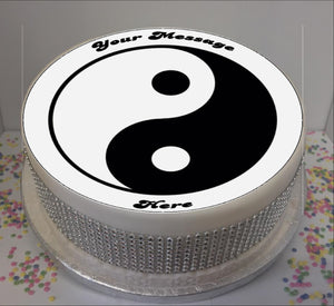 Personalised Ying & Yang 8" Icing Sheet Cake Topper