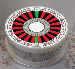 Roulette Wheel  8" Icing Sheet Cake Topper