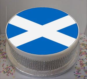 Flag of Scotland 8" Icing Sheet Cake Topper   Icing sheet cake toppers are a great way to personalise either a homemade or shop bought plain cake  Easy Peel Icing Sheet - No Fuss - Ready to pop straight onto your cake (full instructions included)