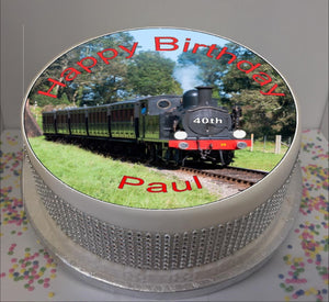 Personalised Steam Train Scene 8" Icing Sheet Cake Topper