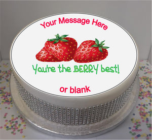 Personalised 'You're The Berry Best' Scene 8" Icing Sheet Cake Topper