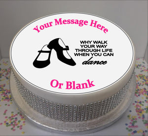Personalised Tap Shoes & Quote Scene 8" Icing Sheet Cake Topper