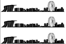Load image into Gallery viewer, Singapore Skyline Edible Icing Cake Ribbon / Side Strips