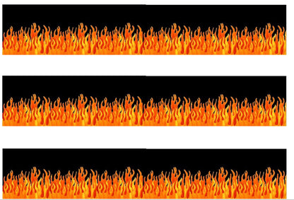 FLAMES / FIRE EDIBLE ICING CAKE RIBBON / SIDE STRIPS   Use instead of traditional ribbon to decorate the sides of your cakes  Edible fondant icing, perfect for that special occasion