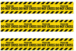 Police Line Do Not Cross Edible Icing Cake Ribbon / Side Strips
