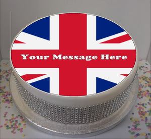 Personalised Union Jack 8" Icing Sheet Cake Topper