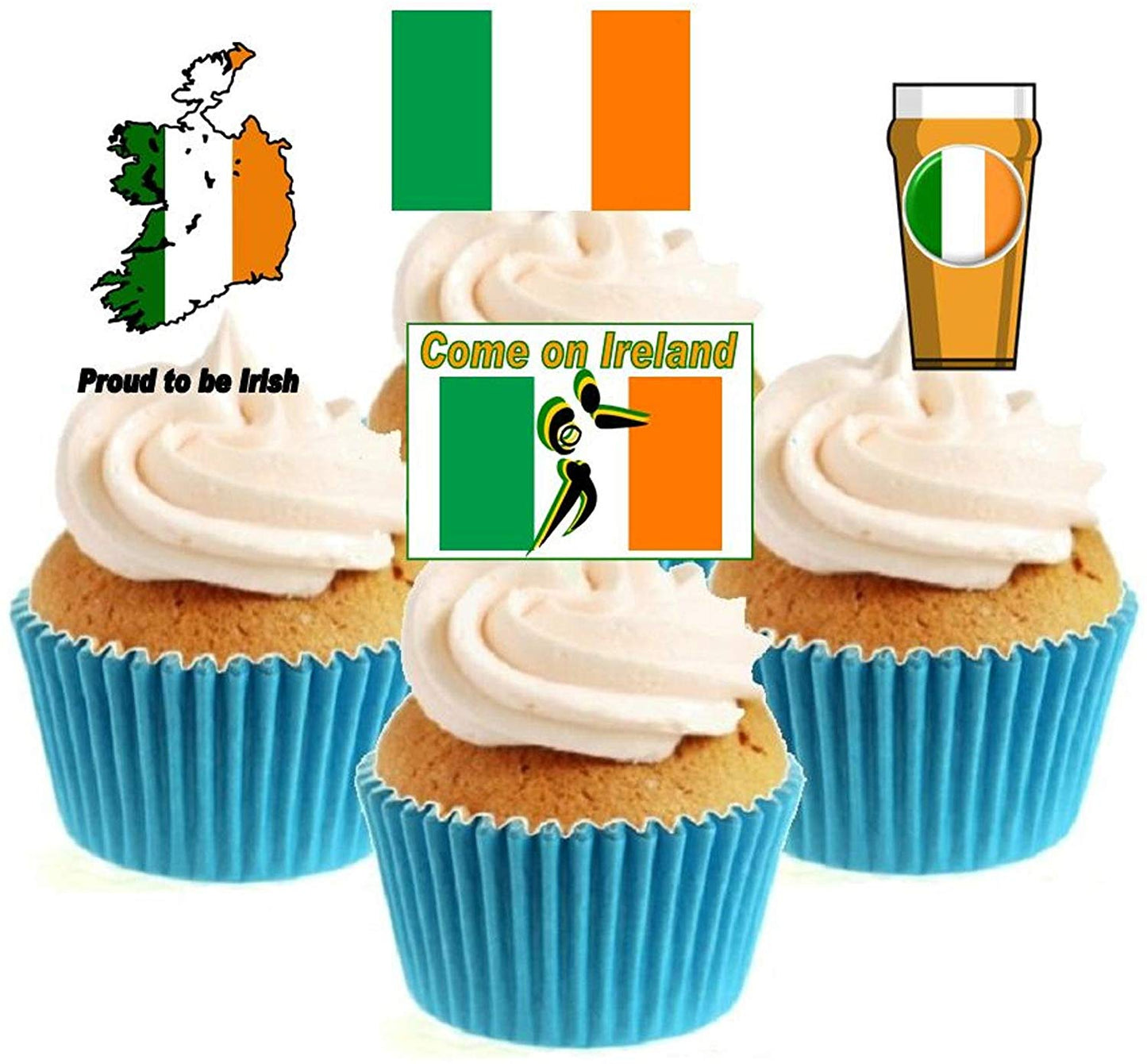 Irish Rugby Collection Stand Up Cake Toppers (12 pack)