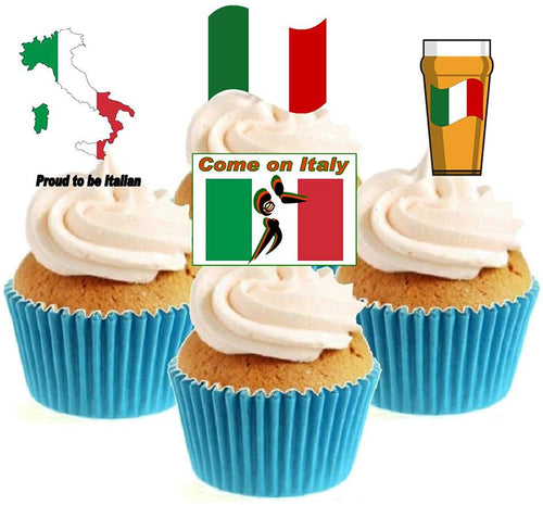 Italian Rugby Collection Stand Up Cake Toppers (12 pack)