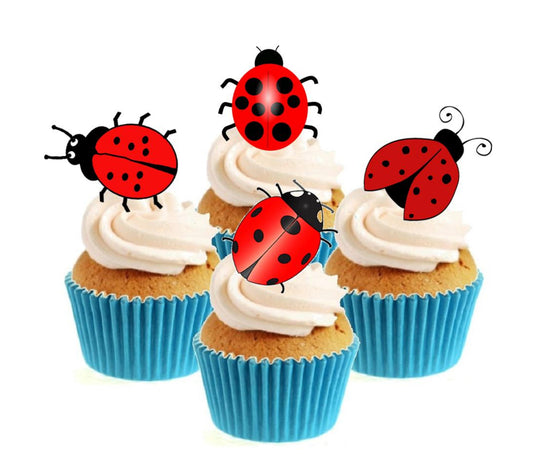 Ladybird / Ladybug Collection Stand Up Cake Toppers (12 pack)