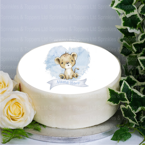 Personalised Baby Lion & Blue Heart  8